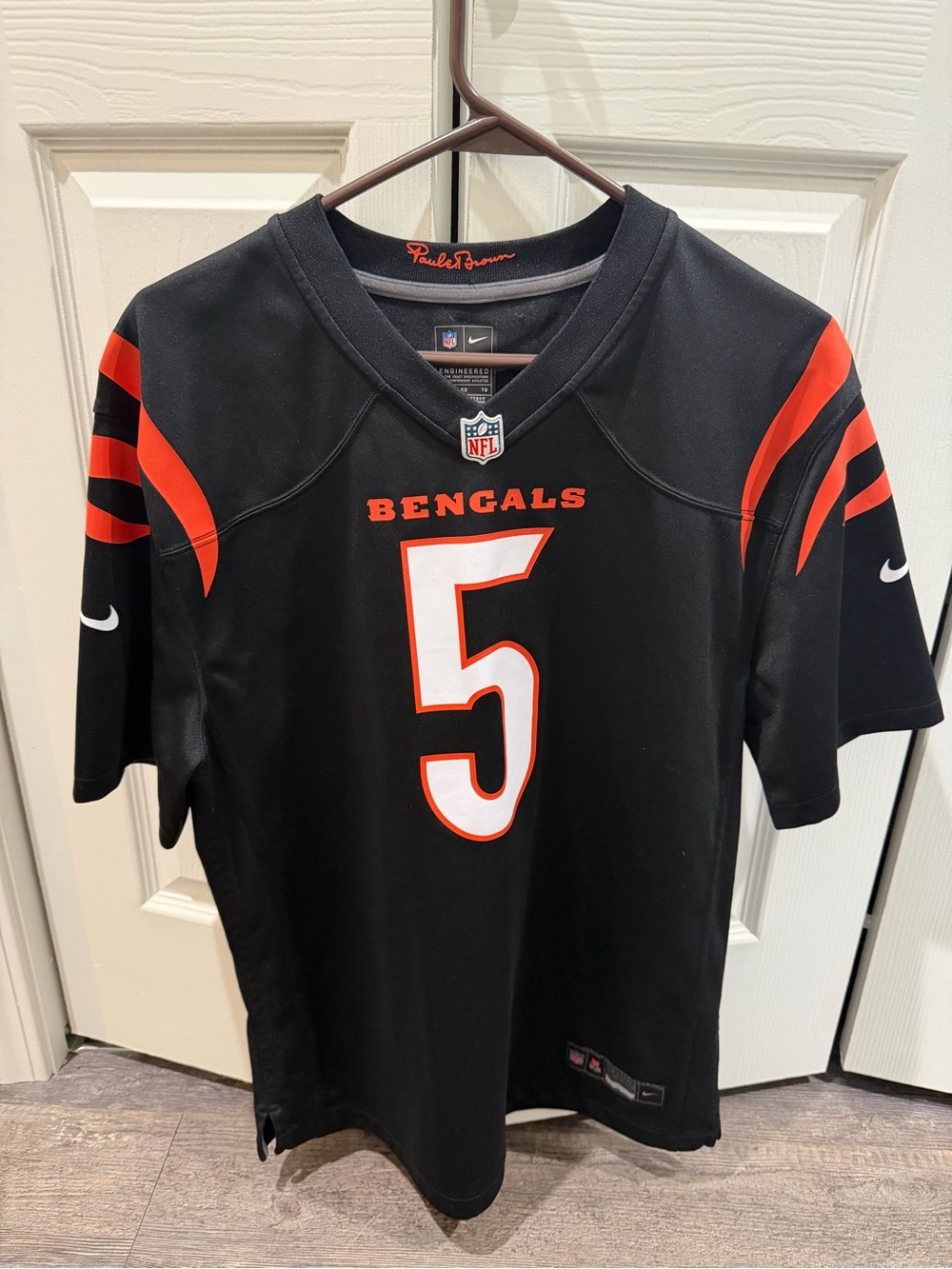Authentic Nike Tee Higgins Black Cincinnati Bengals Game Player Jersey